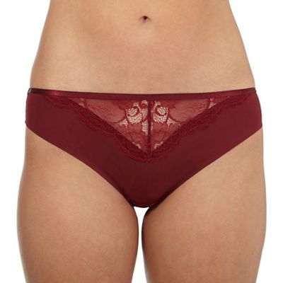 Nine by Savannah Miller Red floral lace Brazilian briefs